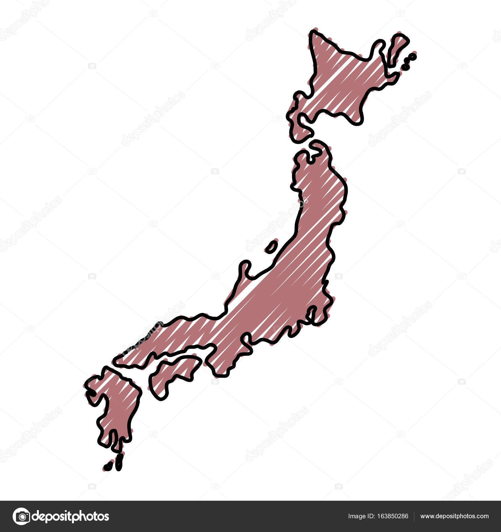 Japan Map Drawing Japan Map Black And White Mercator Projection