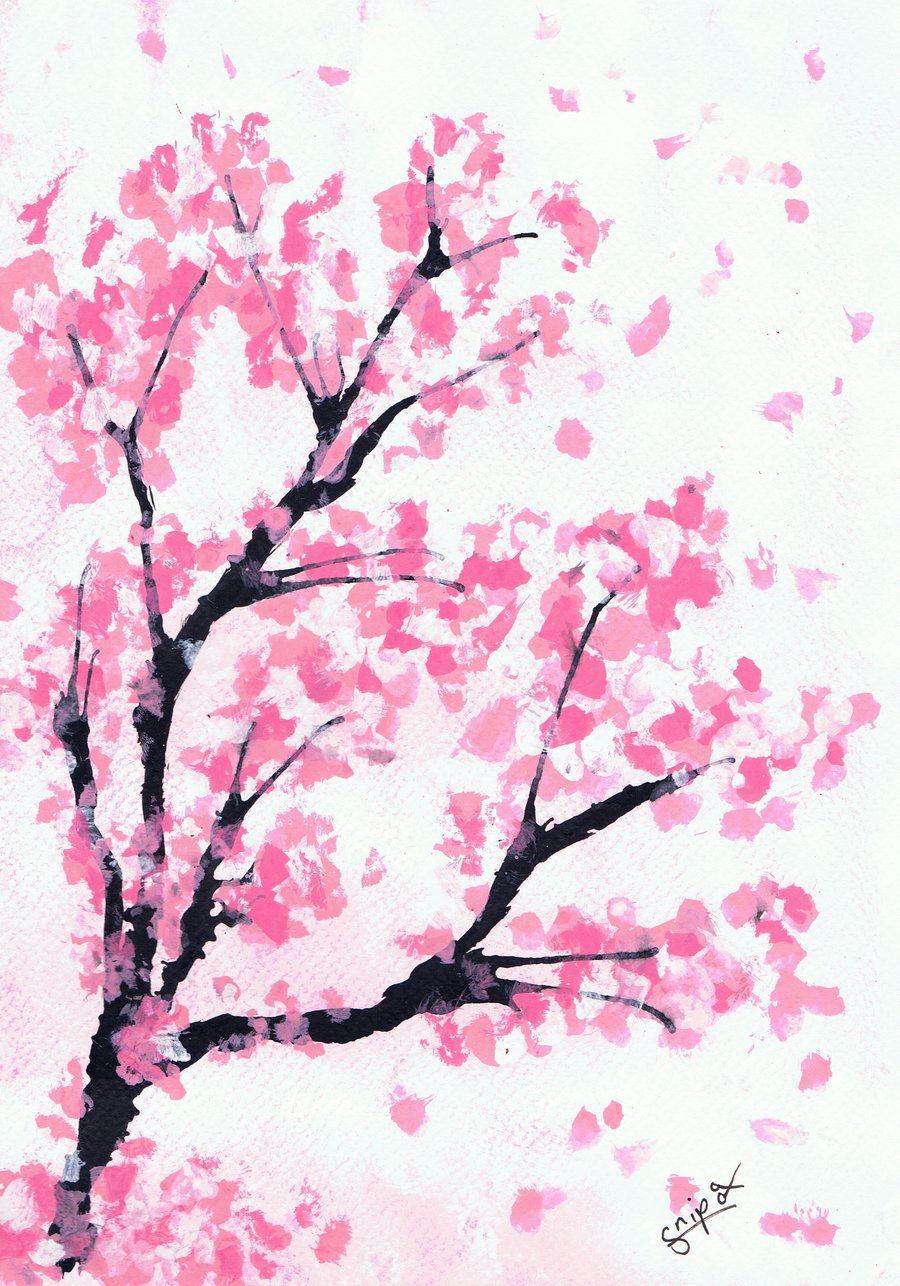 Japanese Cherry Blossom Tree Drawing at GetDrawings Free download