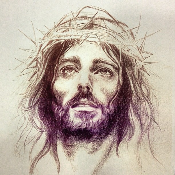 Cartoon Jesus Christ Sketch Drawing for Kindergarten