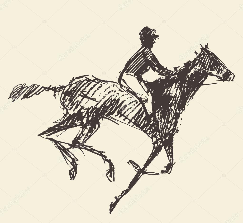 Лошадь и наездник скетч