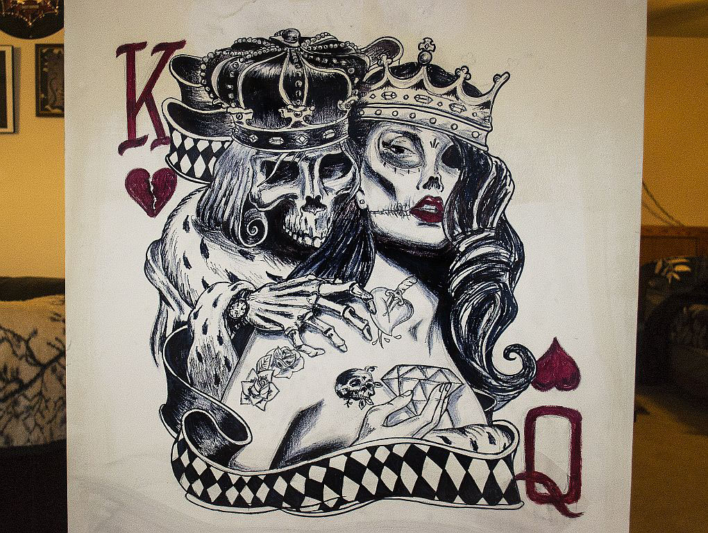 1020x768 Skull King And Queen Of Hearts On Behance.