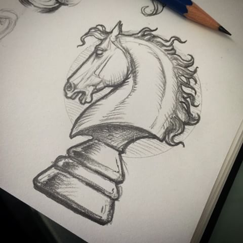 Knight Chess Piece Drawing at GetDrawings | Free download