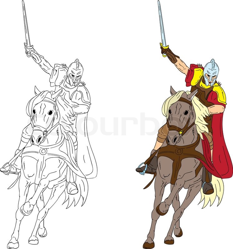 Knight On Horse Drawing at GetDrawings | Free download