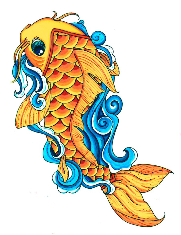 koi fish drawings