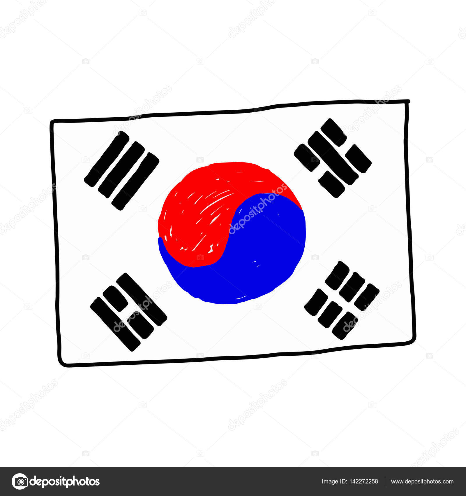 Корейский флаг рисунок