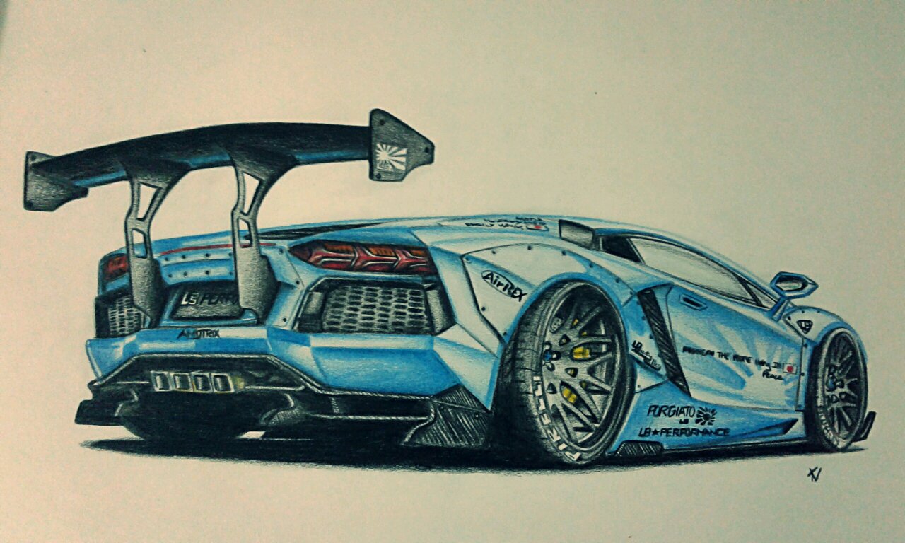 Lamborghini Aventador Drawing at GetDrawings | Free download