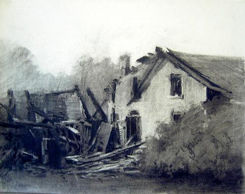 Landscape Charcoal Drawing at GetDrawings | Free download