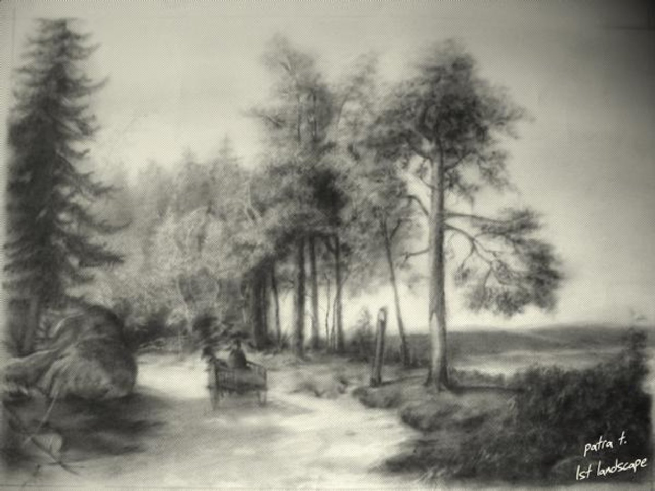 Landscape Charcoal Drawing at GetDrawings | Free download