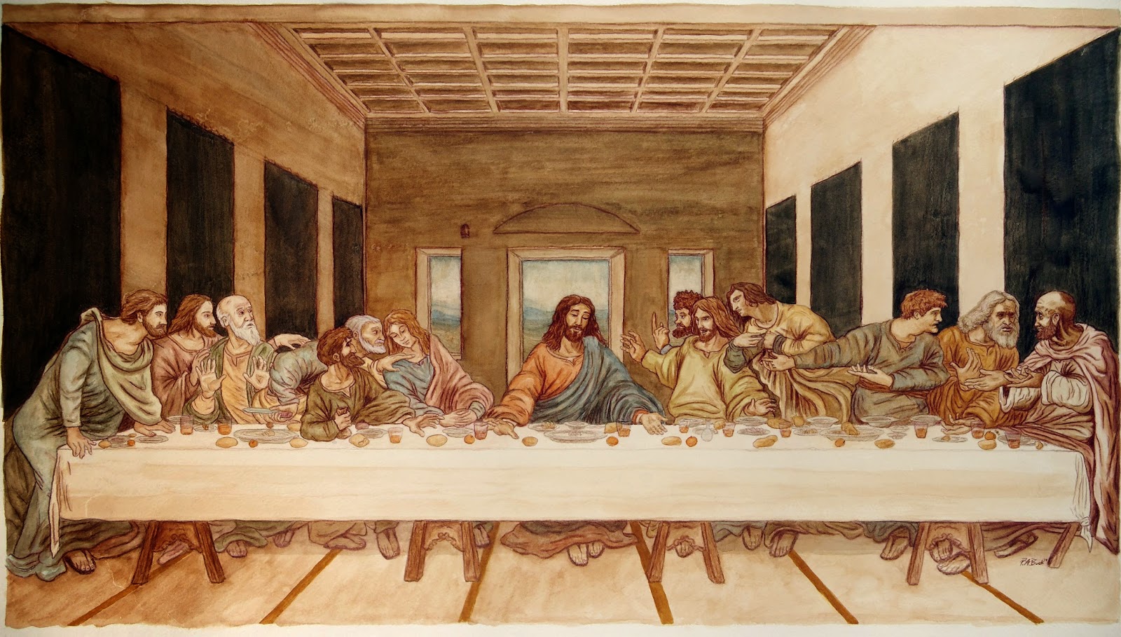 Last Supper Pencil Drawing at GetDrawings Free download