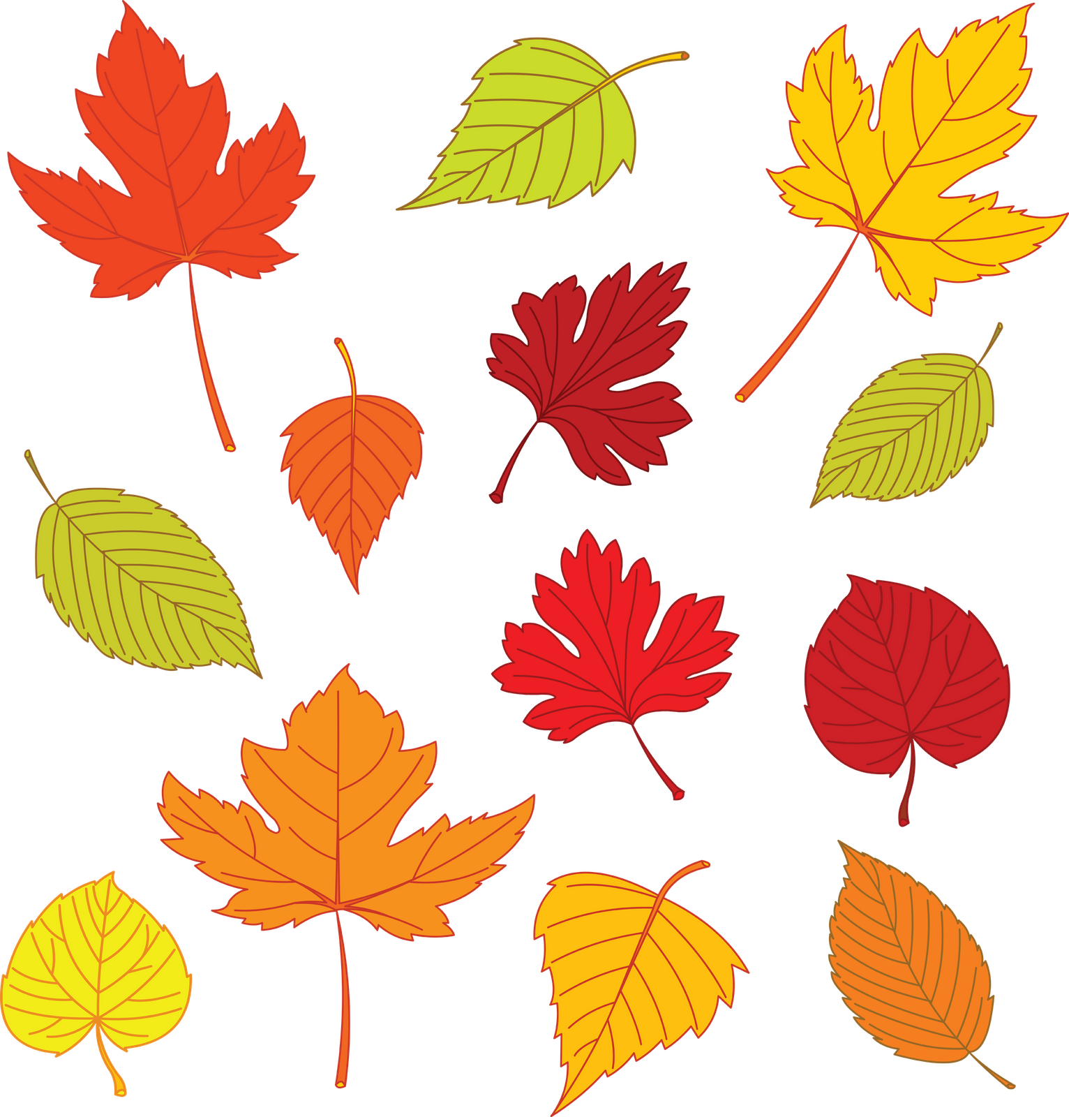 Free Printable Colored Leaves