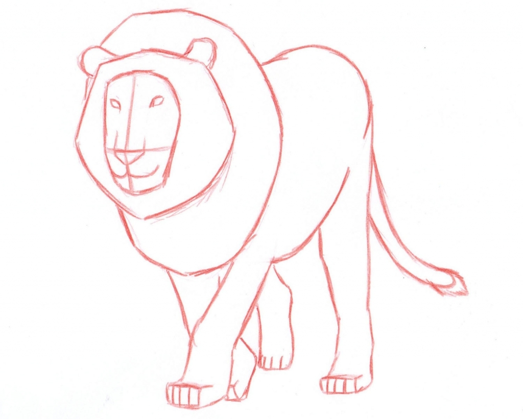 Lion Head Drawing Step By Step at GetDrawings | Free download