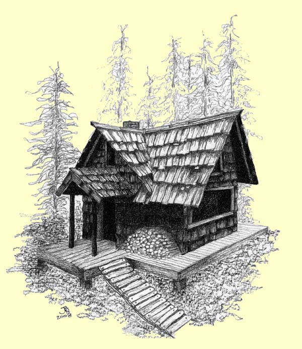 log cabin sketch easy