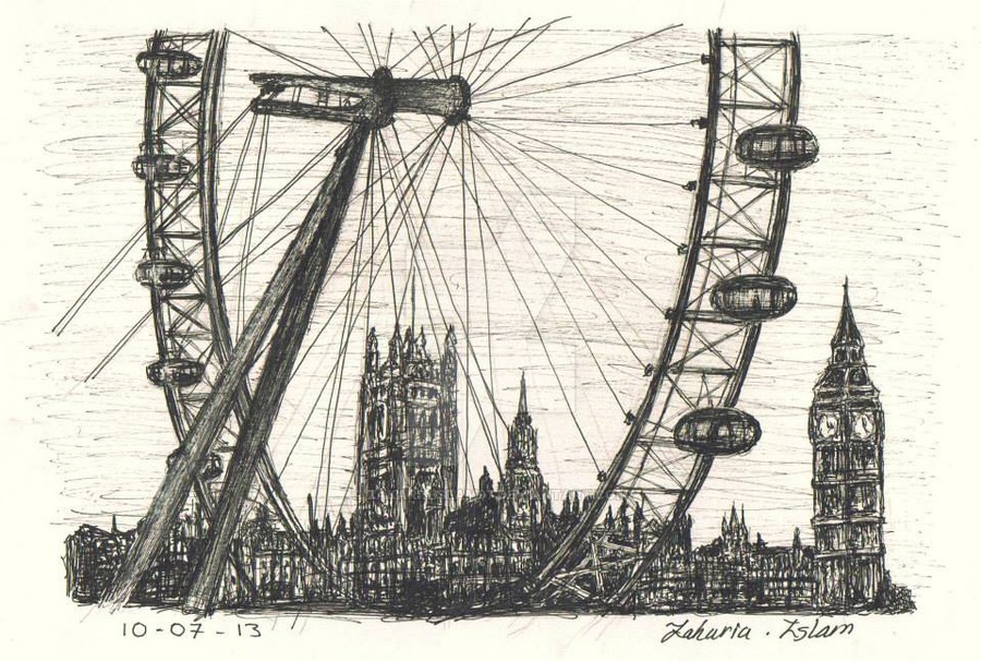 London Eye Drawing at GetDrawings Free download