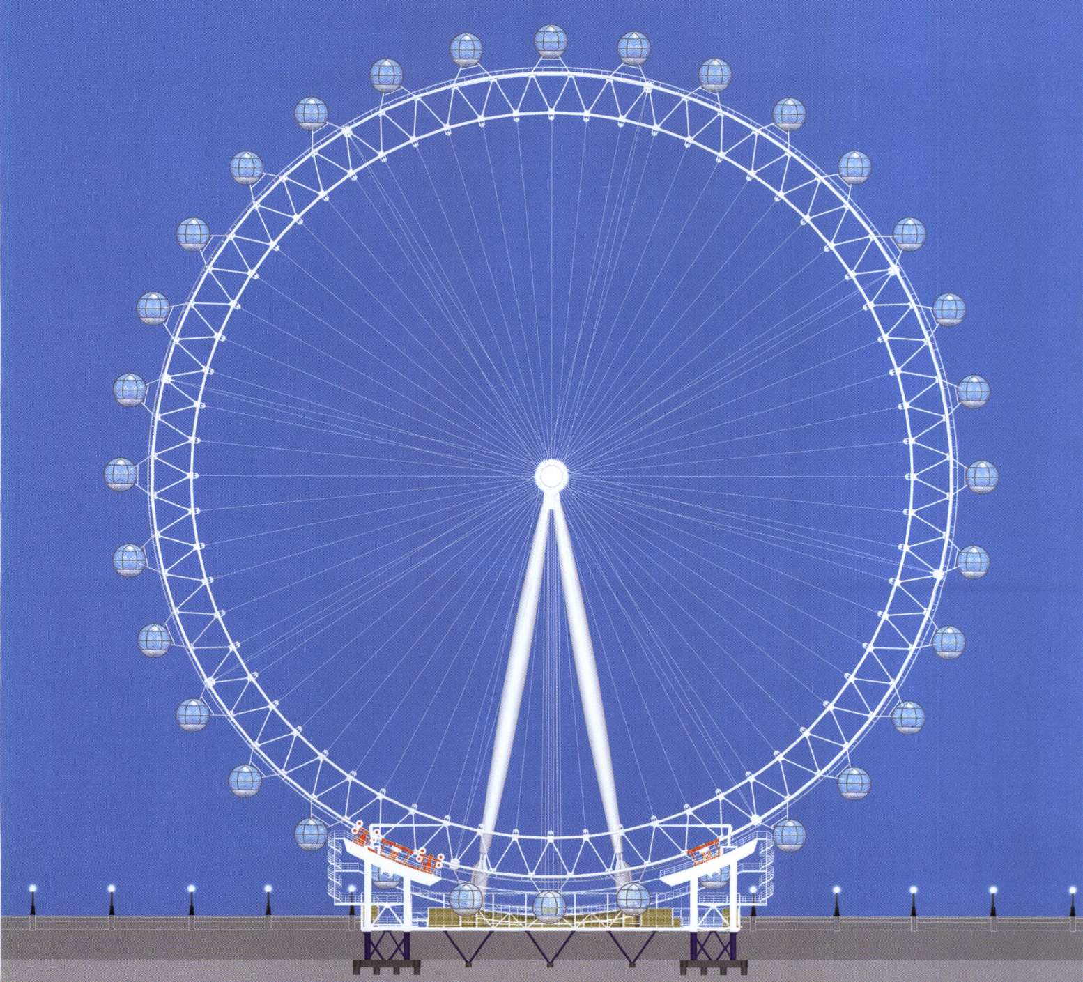 Лесо обозркоения London Eye naricovat