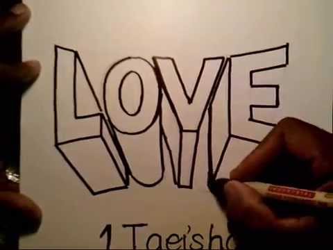 480x360 How To Draw The Word Love In 3d Step By Step Doodle Easy Artwork