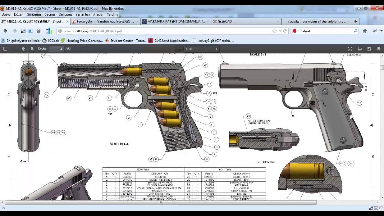 Чертеж кольт 1911 с размерами