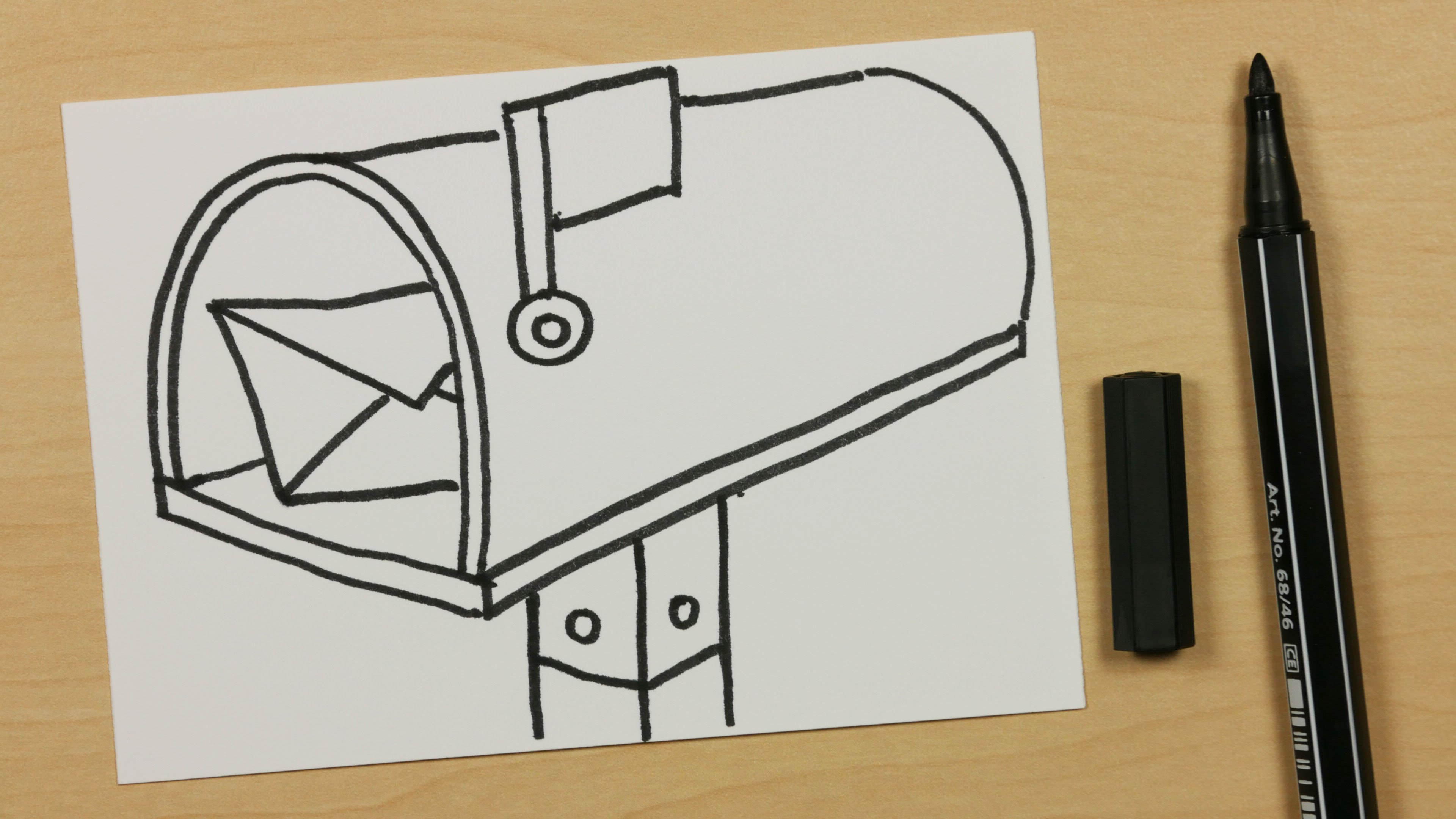How To Draw A Mailbox Step By Step