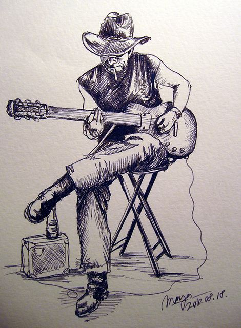 Man Playing Guitar Drawing At Getdrawings Free Download