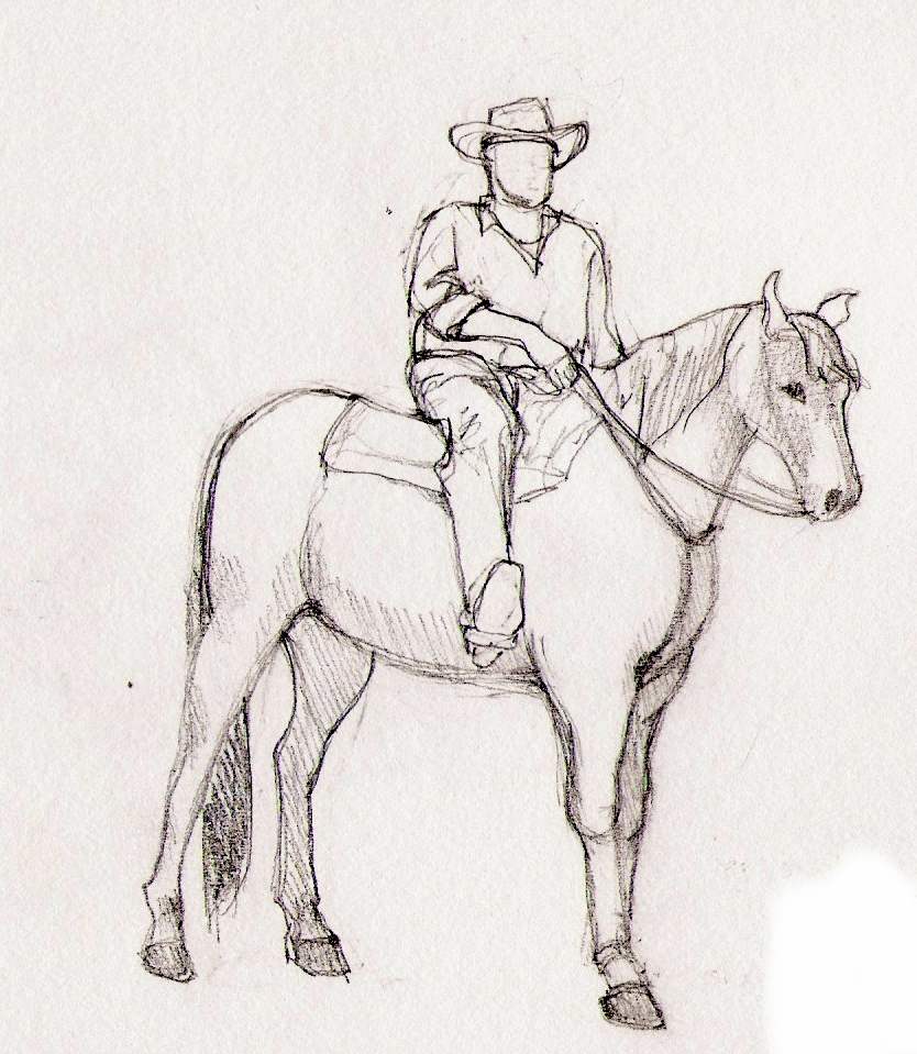 All 104+ Images how to draw a person on a horse Sharp