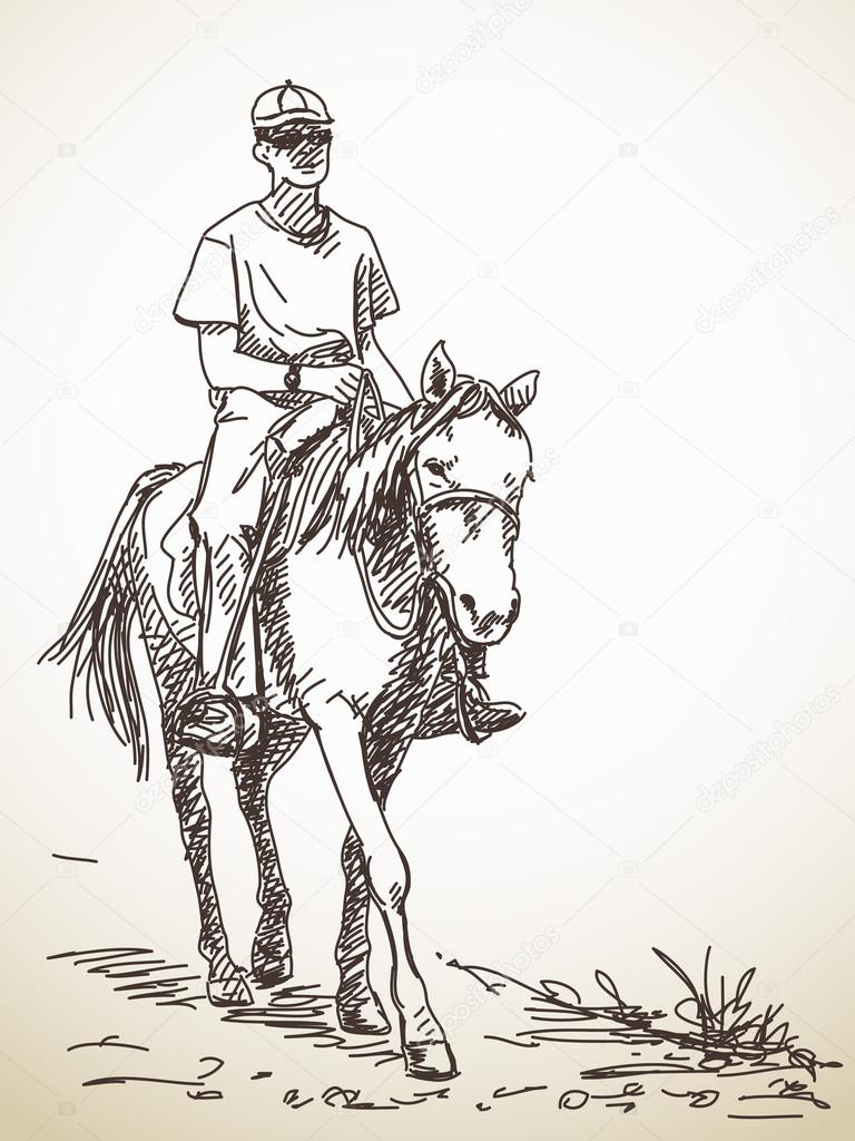 Man Riding Horse Drawing at GetDrawings Free download