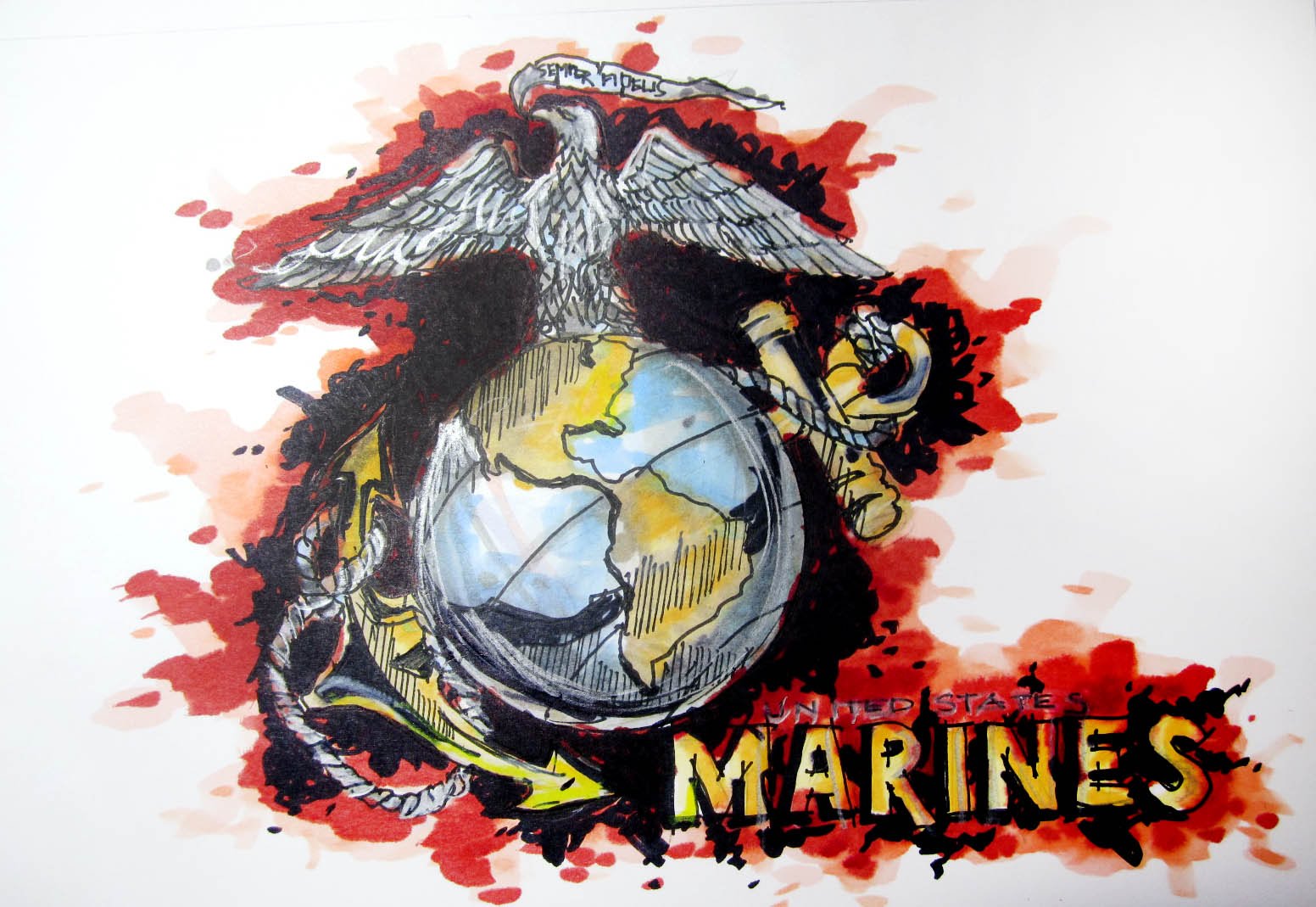 Marine Corps Emblem Drawing at GetDrawings | Free download