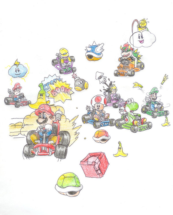 Mario Kart Drawing at GetDrawings Free download