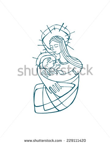 Mary And Jesus Drawing at GetDrawings | Free download
