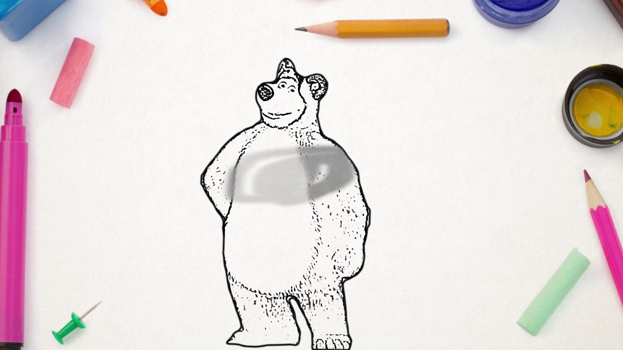 Masha And The Bear Drawing at GetDrawings | Free download