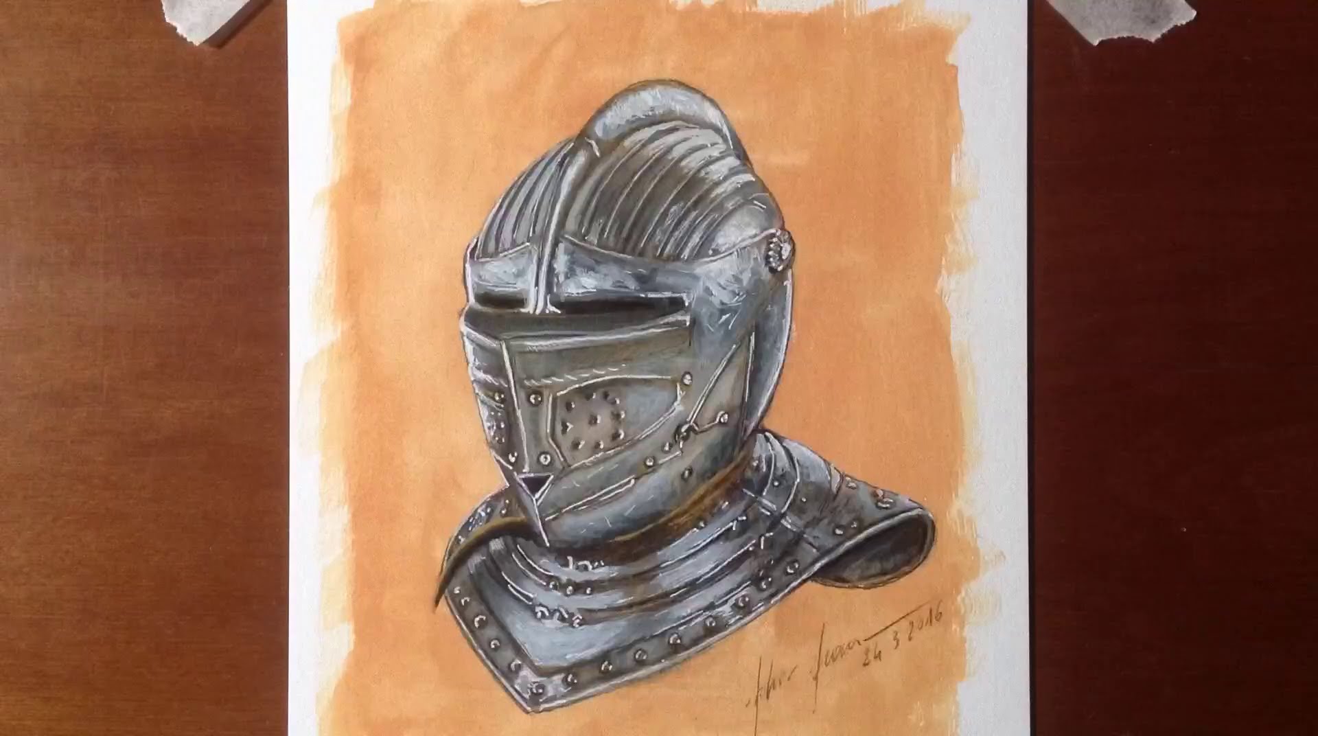 1920x1072 How I Draw A Medieval Knight Helmet (Time Lapse Drawing Speed.