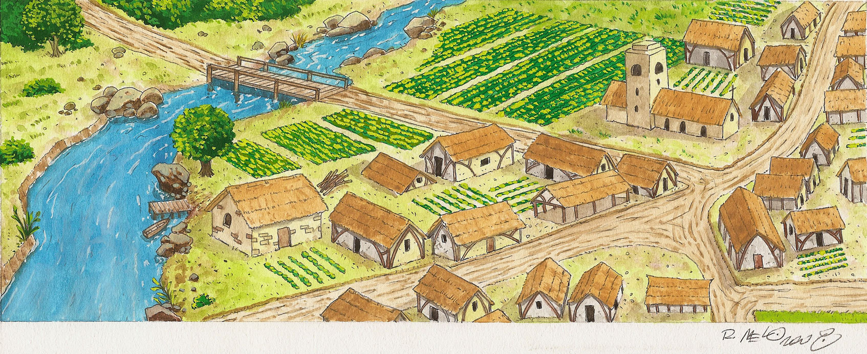 Medieval Village Drawing at GetDrawings Free download
