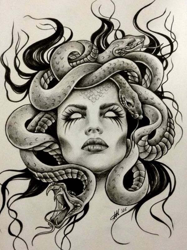 Creative Medusa Sketch Drawing with simple drawing