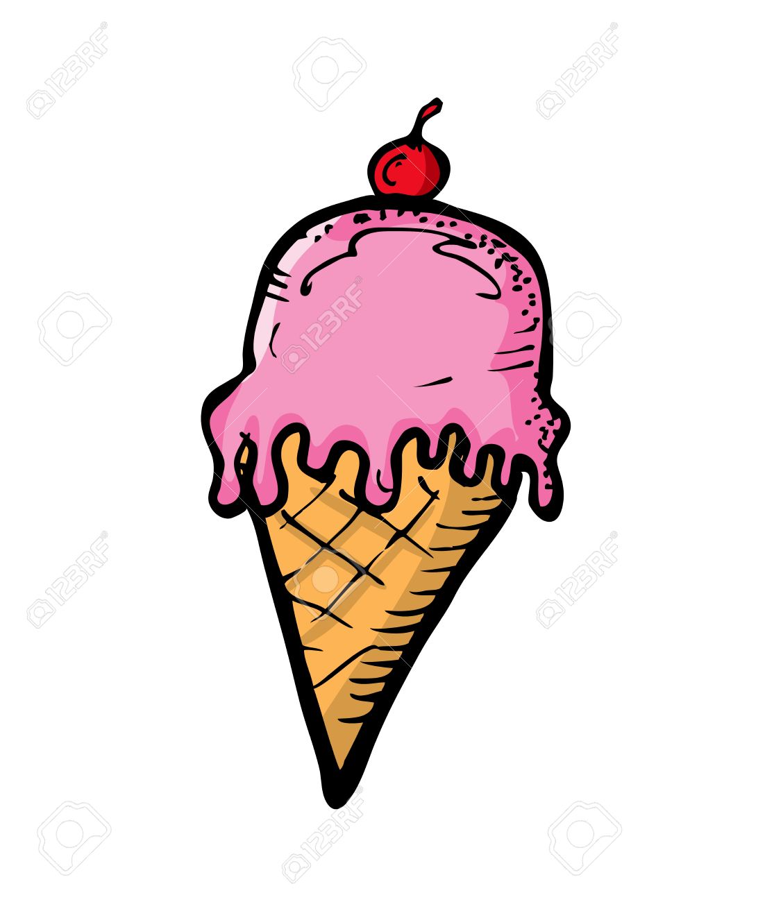 Melting Ice Cream Drawing at GetDrawings Free download