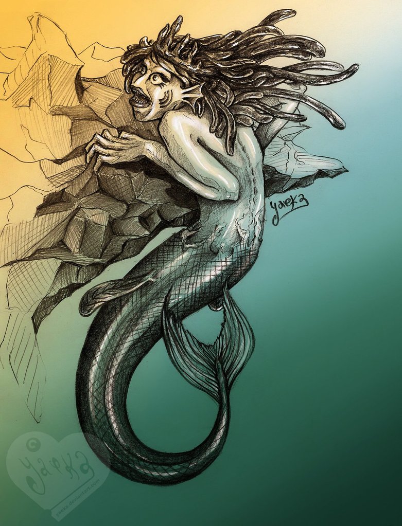 Mermaid On A Rock Drawing at GetDrawings Free download