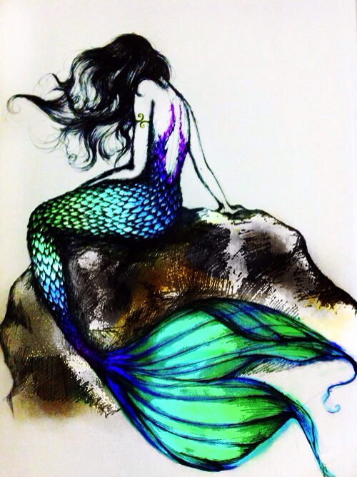 Mermaid On A Rock Drawing at GetDrawings Free download