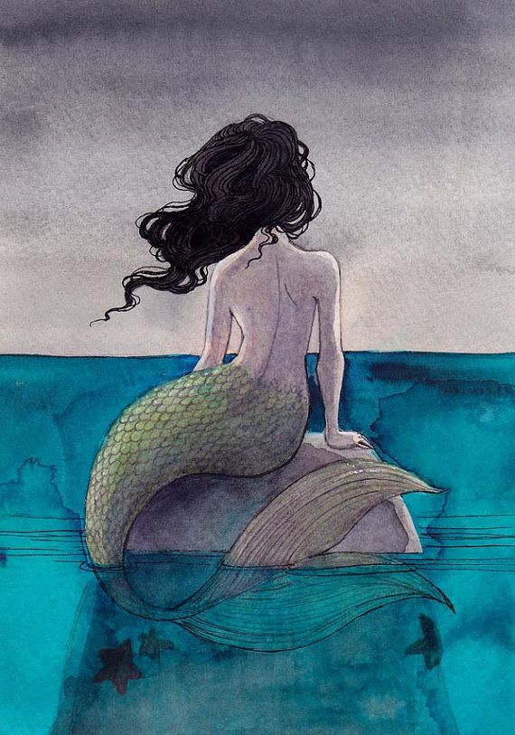 Mermaid Sitting On A Rock Drawing At Getdrawings Free Download