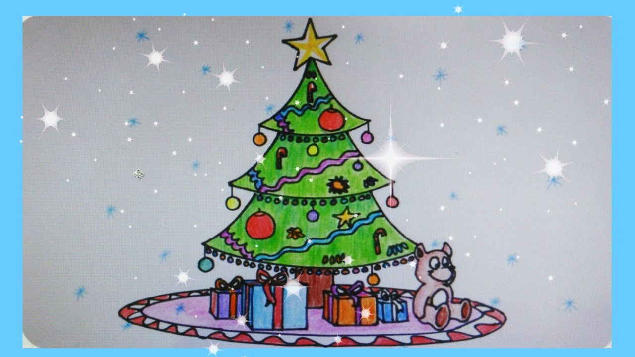 Merry Christmas Tree Drawing at GetDrawings Free download