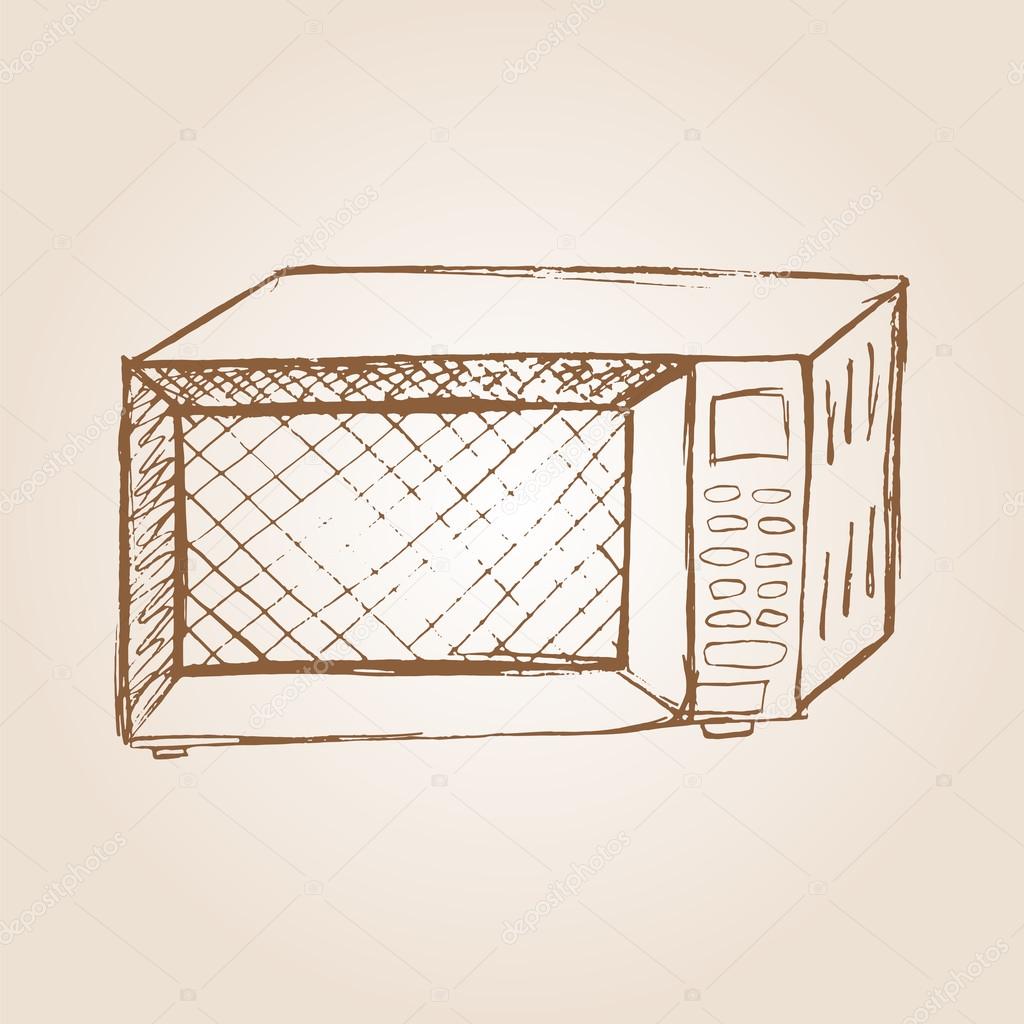 Simple Draw A Sketched Microwave for Girl