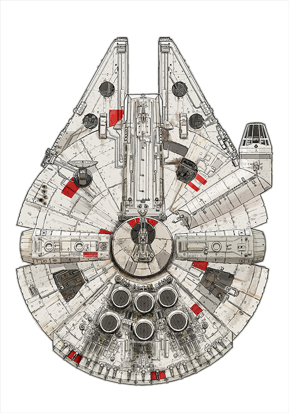 Millennium Falcon Drawing at GetDrawings Free download