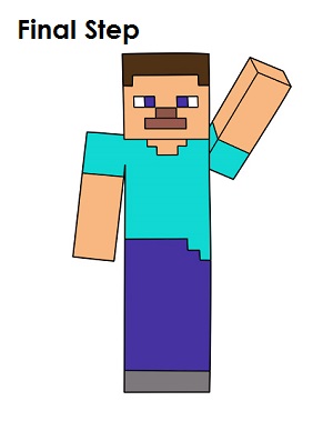 how to draw a minecraft figure