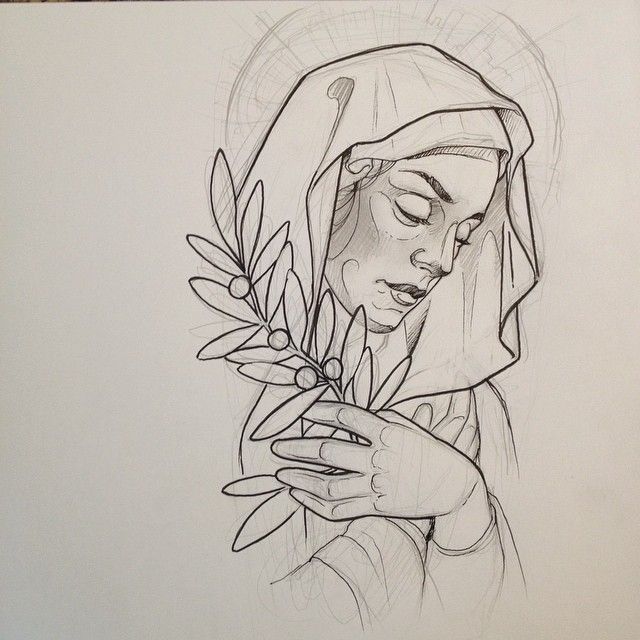 Mother Mary Drawing at GetDrawings | Free download