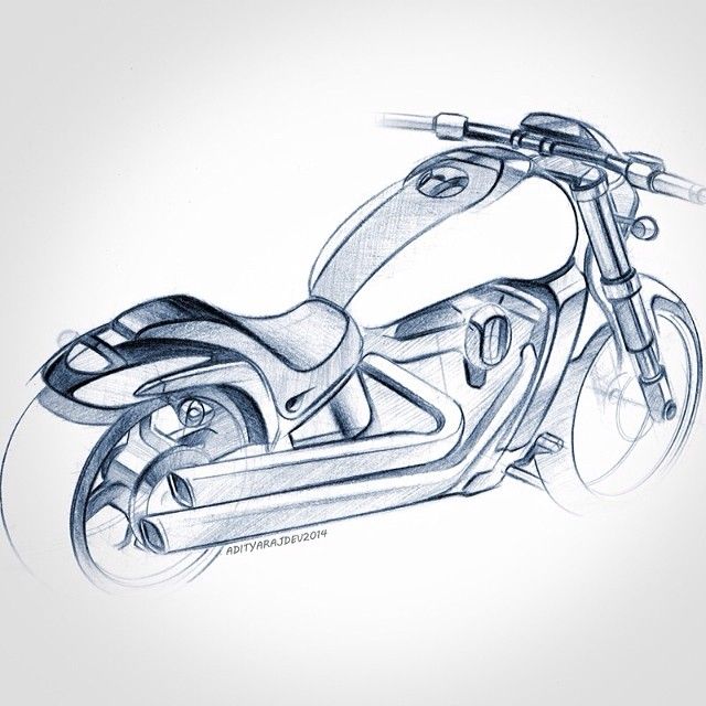 motorcycle simple drawing