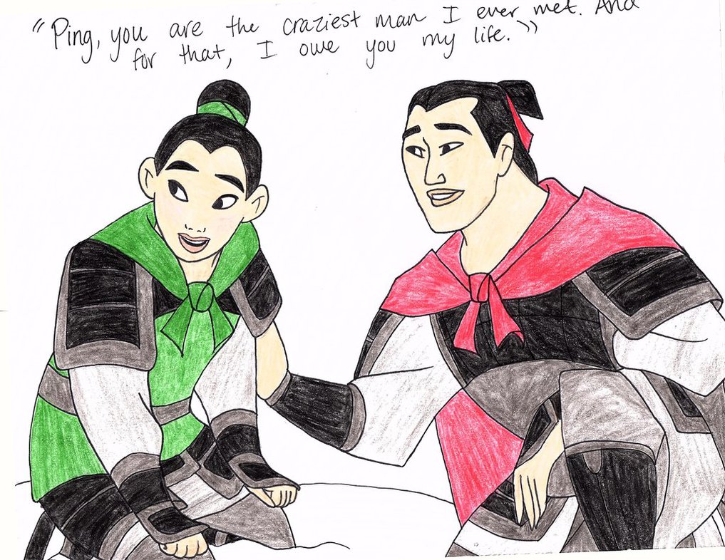 1017x786 Mulan And Shang Drawing By Julietcapulet432.