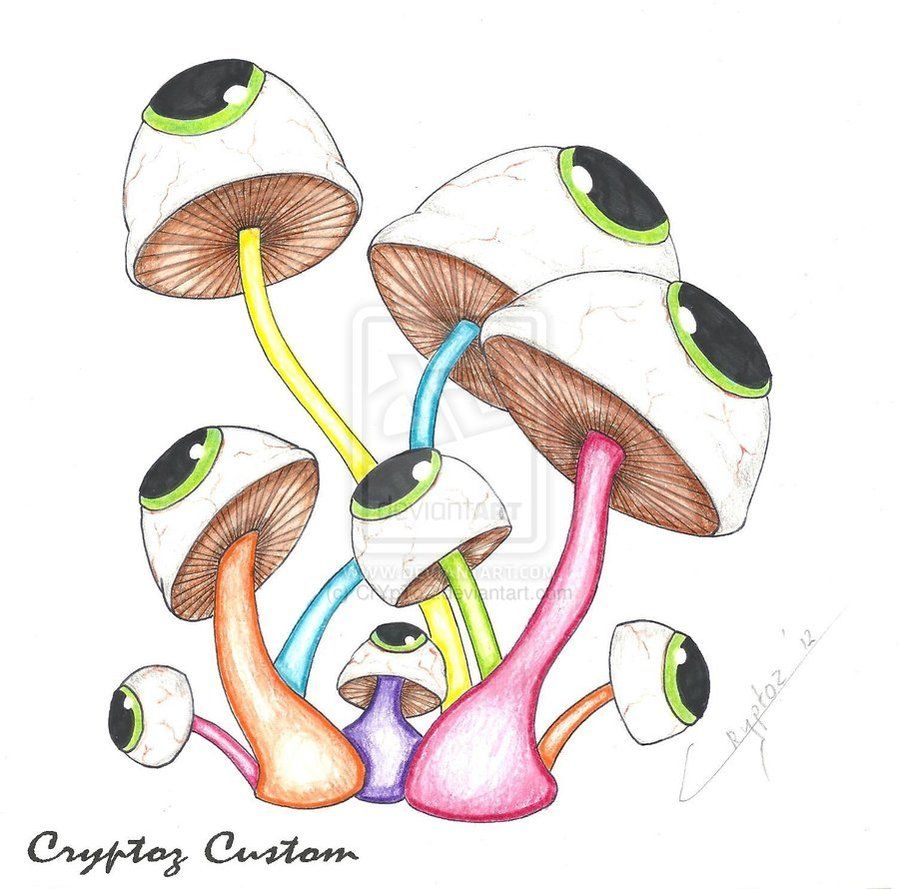 Psychedelic Art Trippy Mushroom Drawing Easy - pic-harhar