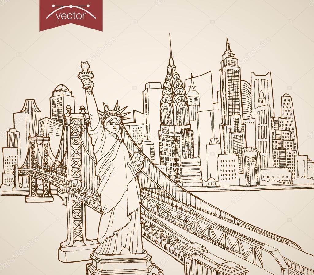 New York Statue Of Liberty Drawing At Getdrawings Free Download