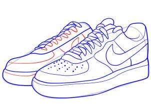 air force 1 high top drawing