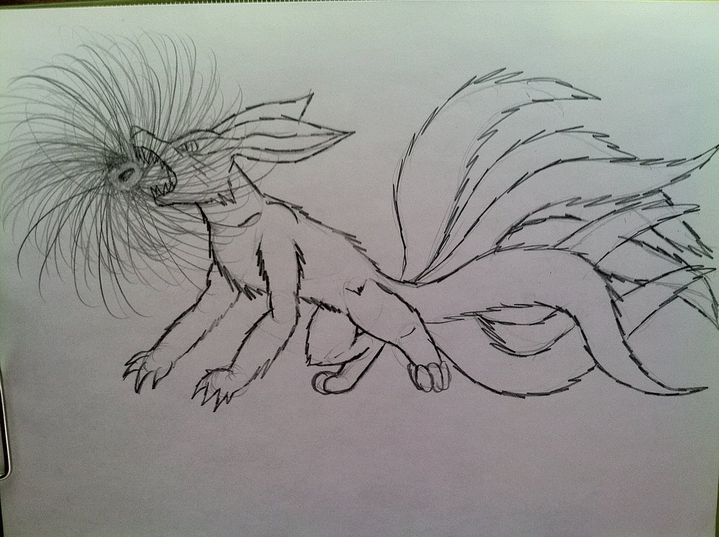 1024x765 My Crapy Nine Tail Fox Drawing By Dooma Wolfsvain.