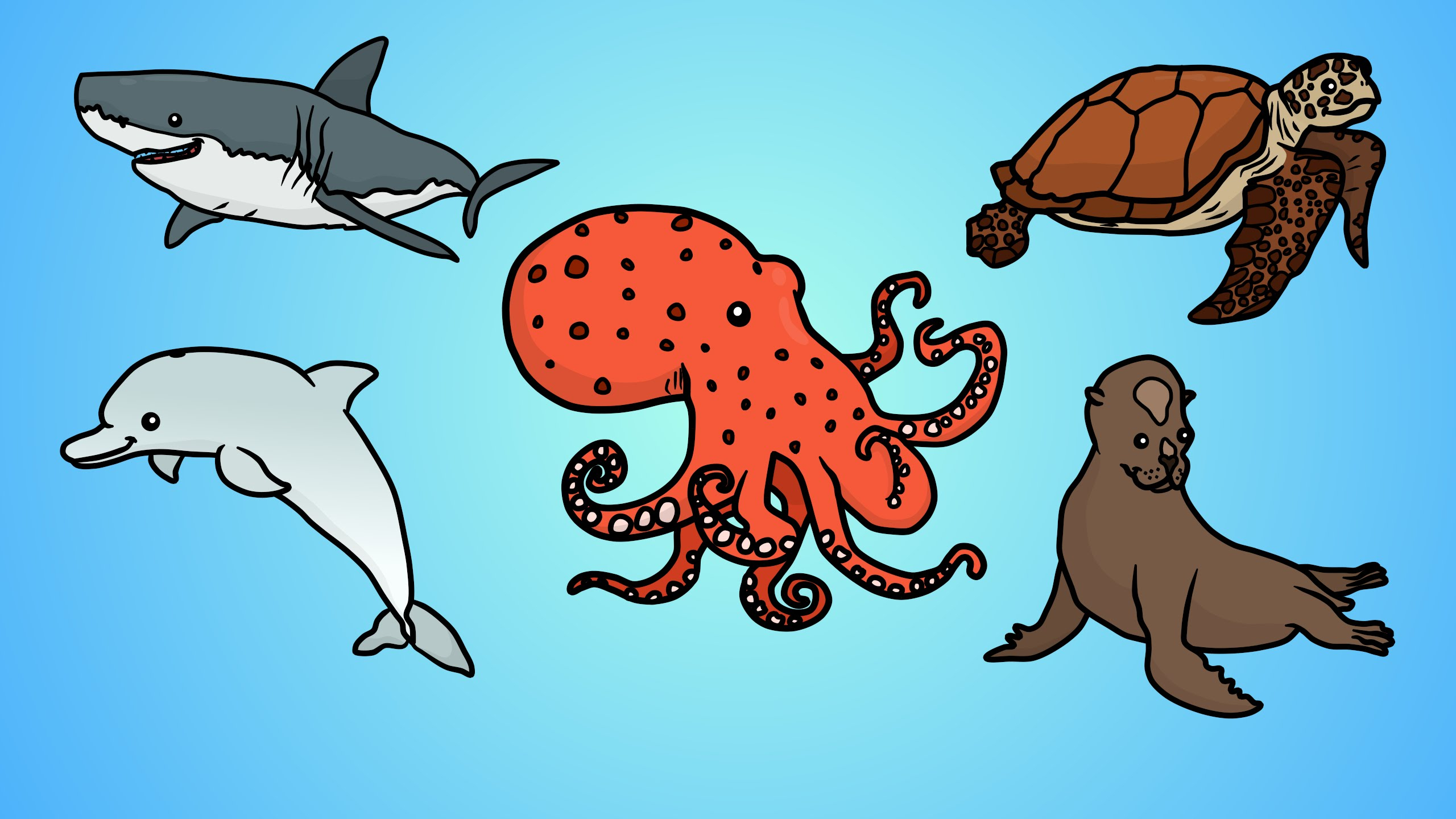 Ocean Animals Drawing at GetDrawings | Free download