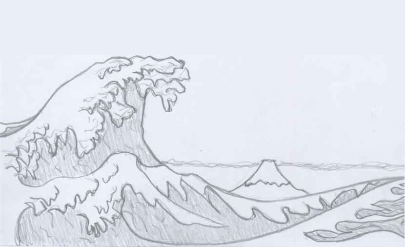 ocean waves simple drawing