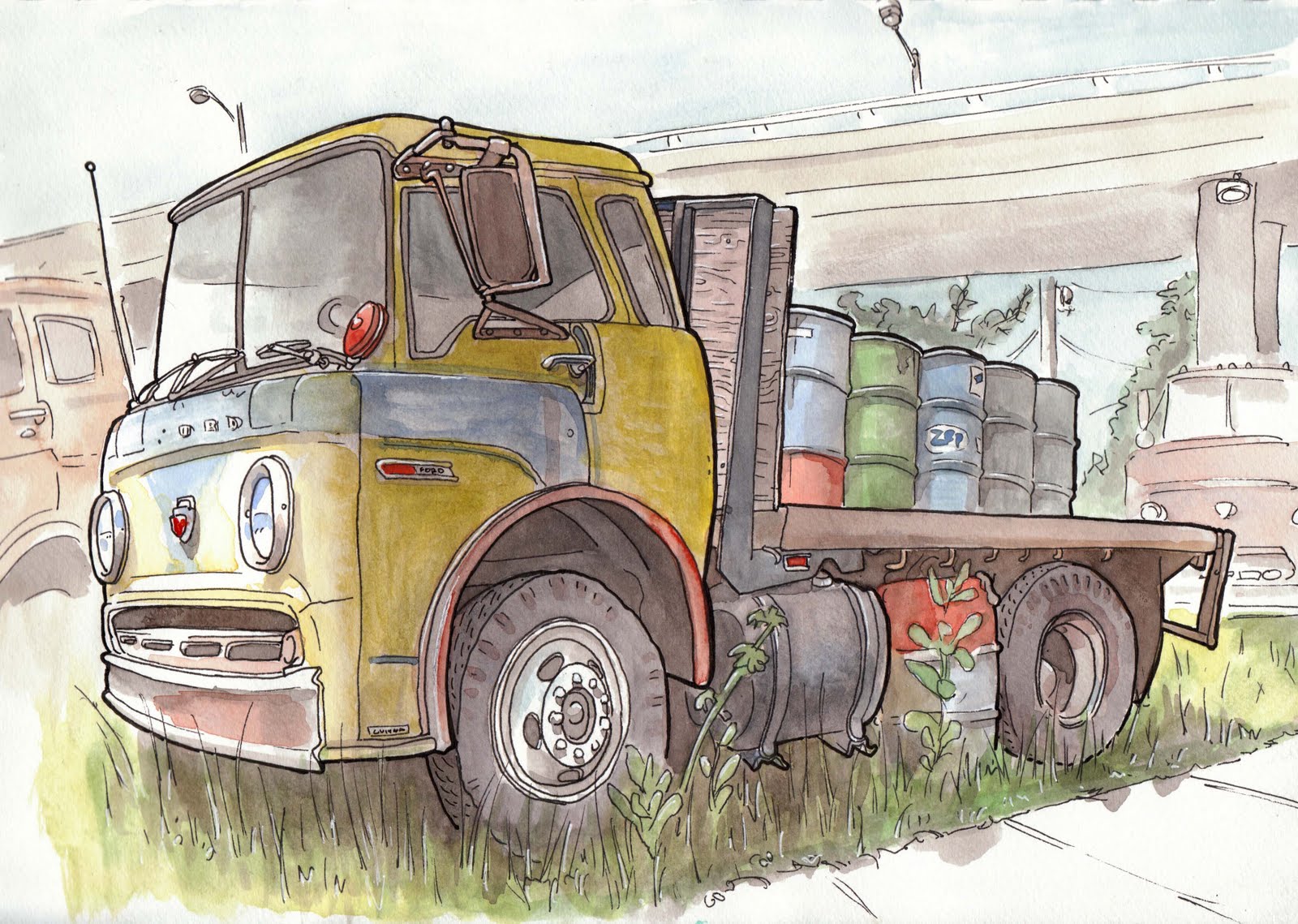 Old Truck Drawing at GetDrawings Free download