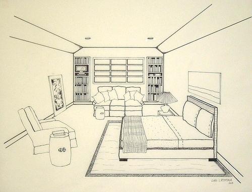One Point Perspective Bedroom Drawing at GetDrawings | Free download